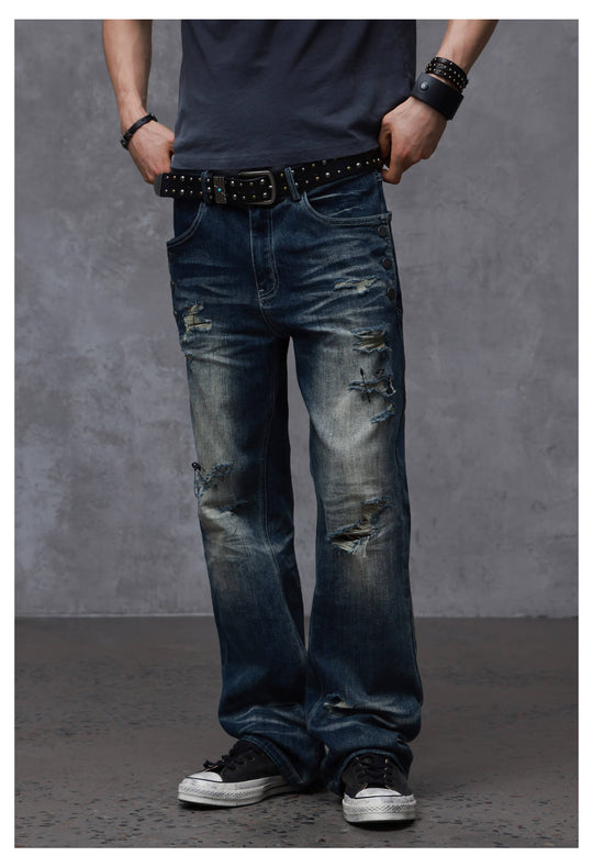 ANTIDOTE Stone Washed Ripped 3D Cut Jeans | Face 3 Face