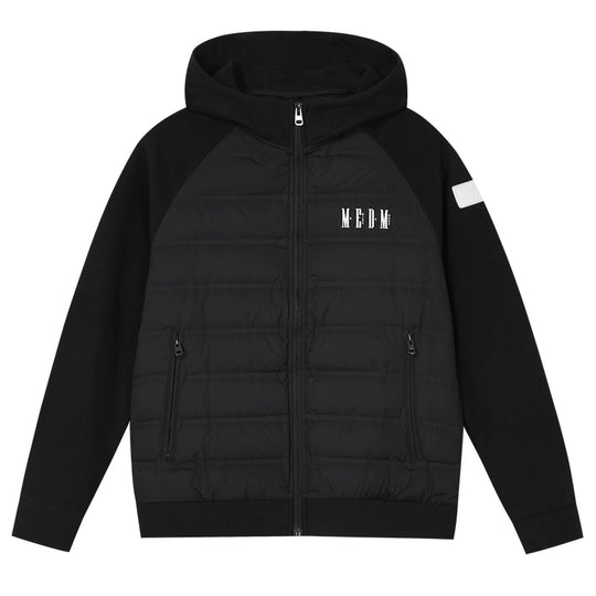 MEDM Patchwork Raglan Sleeve Lightweight Hooded Down Jacket | Face 3 Face