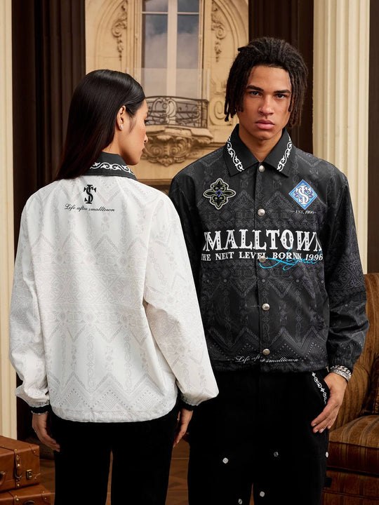Small Town Kid All Over Ethnic Pattern Coach Jacket | Face 3 Face