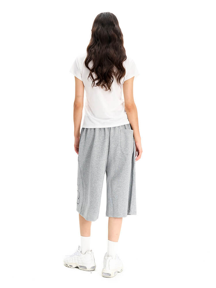 F3F Select Calligraphy Embroidered Baggy Sweat Shorts