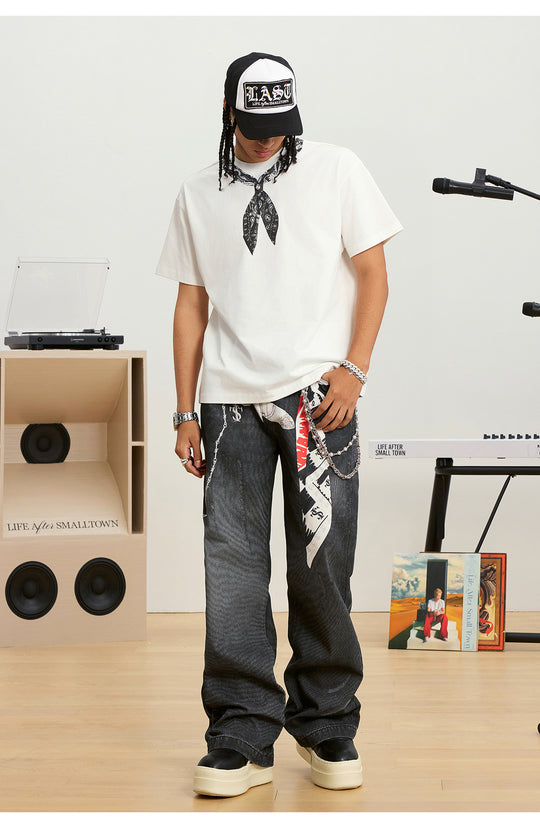 Small Town Kid Paisley Neck Scarf Print Tee | Face 3 Face