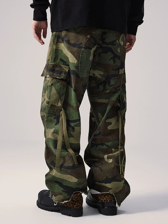 Remedy Distressed Camouflage Work Cargo Pants | Face 3 Face