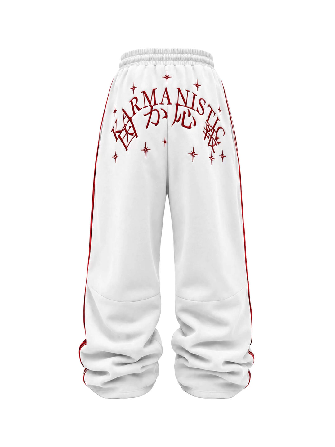 KARMANISTIC Sheep Head Embroidered Side Stripe Baggy Sweatpants | Face 3 Face