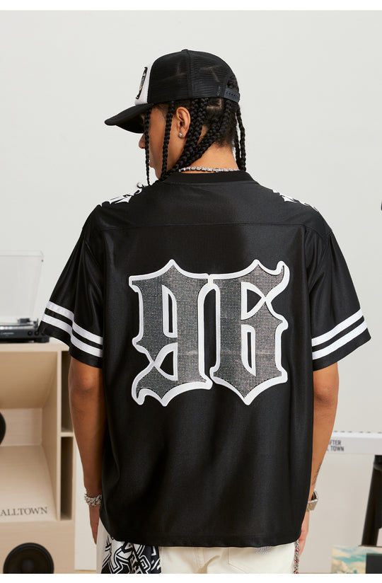 Small Town Kid Rhinestone Embroidered Hockey Jersey | Face 3 Face