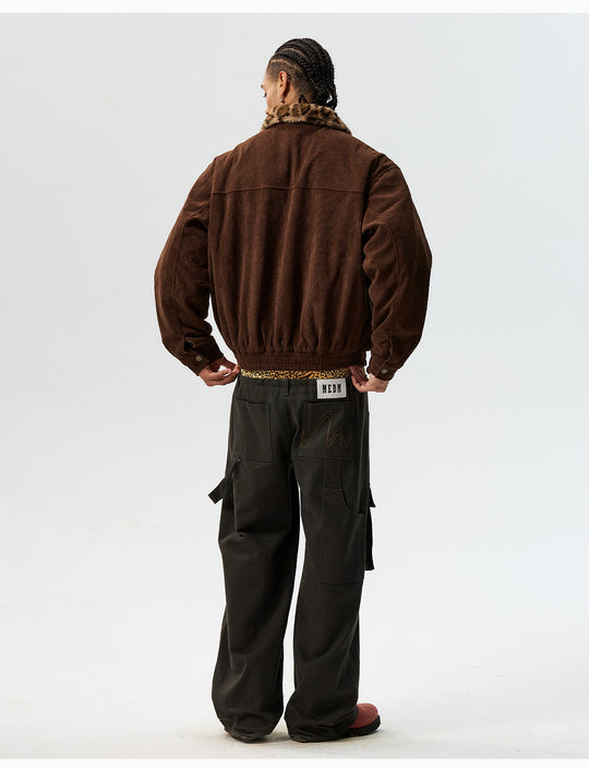 MEDM Leopard Fur Collar Corduroy Jacket | Face 3 Face