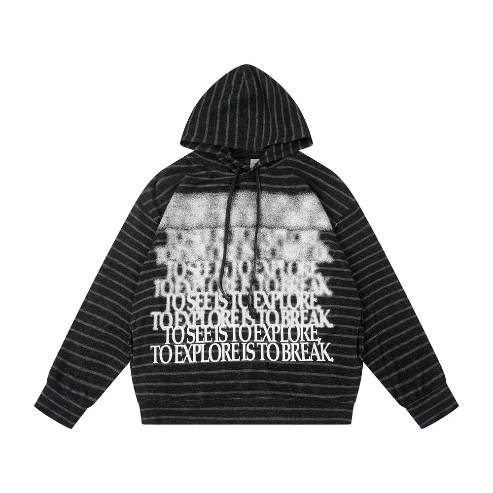 Labt Blur Print Striped Hoodie | Face 3 Face