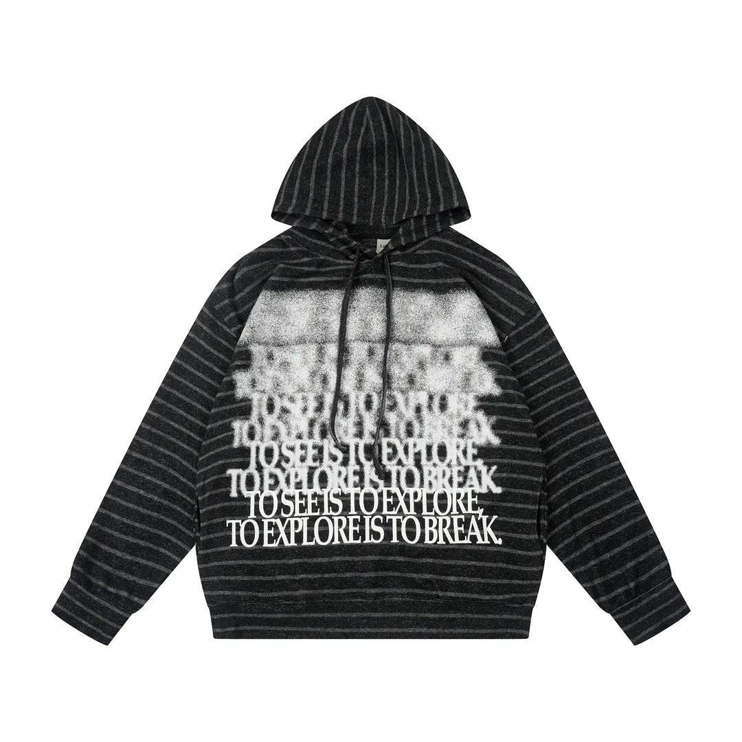 Labt Blur Print Striped Hoodie | Face 3 Face