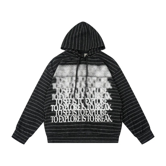 Labt Blur Print Striped Hoodie | Face 3 Face