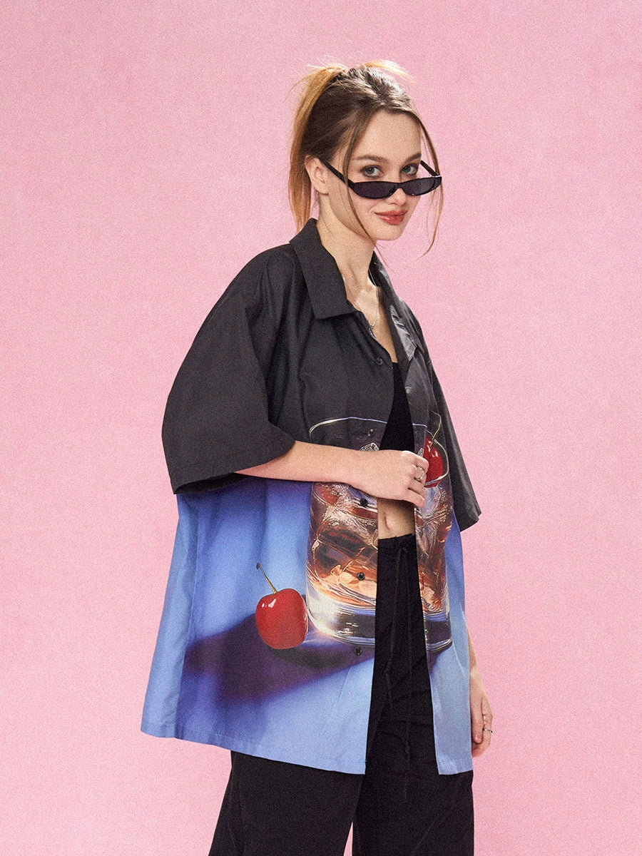 EMPTY REFERENCE Fantasy Wine Glass Short Sleeve Shirt