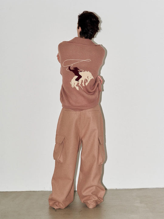 LIBERAFIT Wool Blend 3D Flap Pocket Baggy Cargo Pants | Face 3 Face