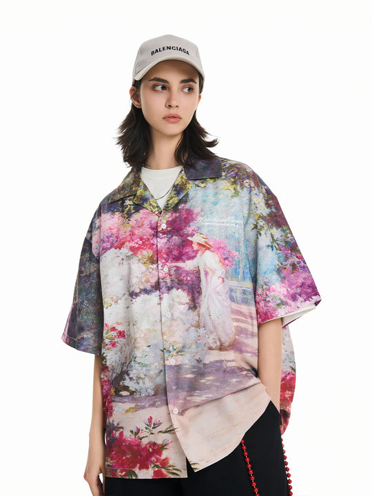 Harsh and Cruel Oil Painting Garden Cuban Shirt | Face 3 Face