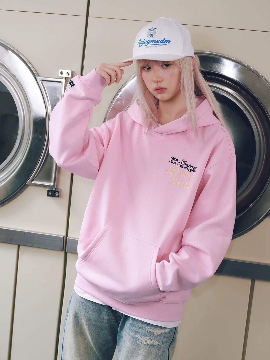 MEDM Handwritten Logo Print Hoodie | Face 3 Face