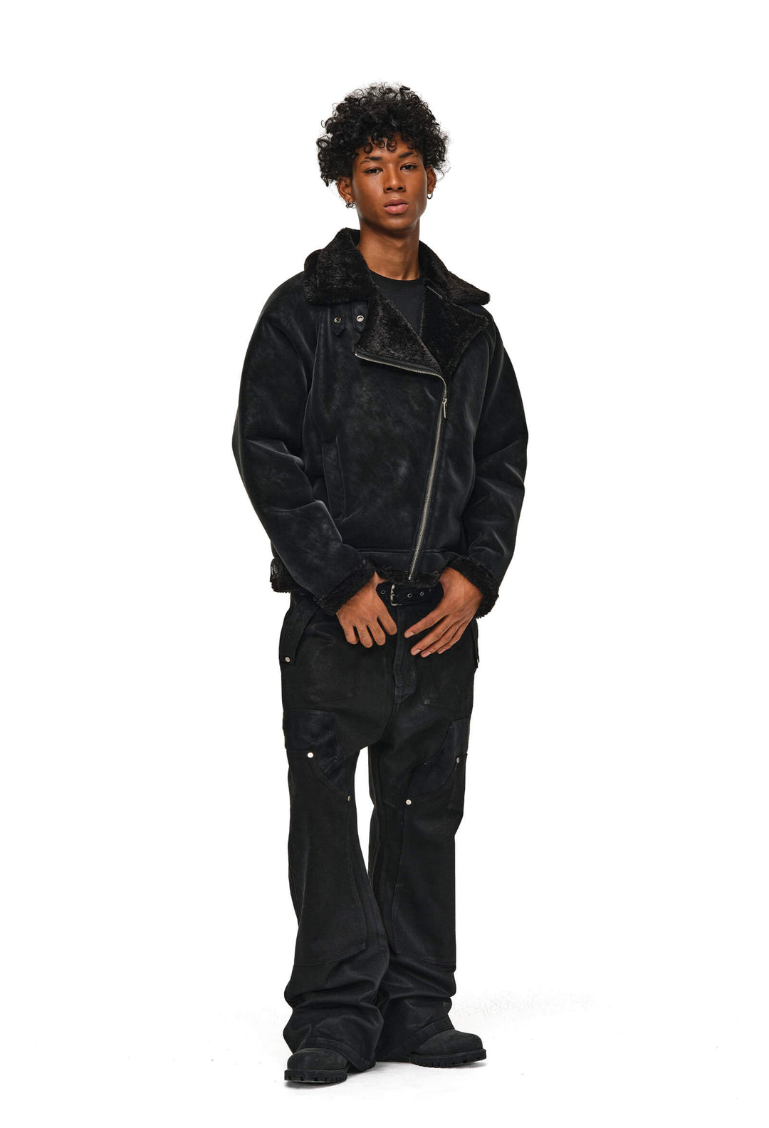 ANTIDOTE Faux Suede Double Rider Biker Jacket | Face 3 Face