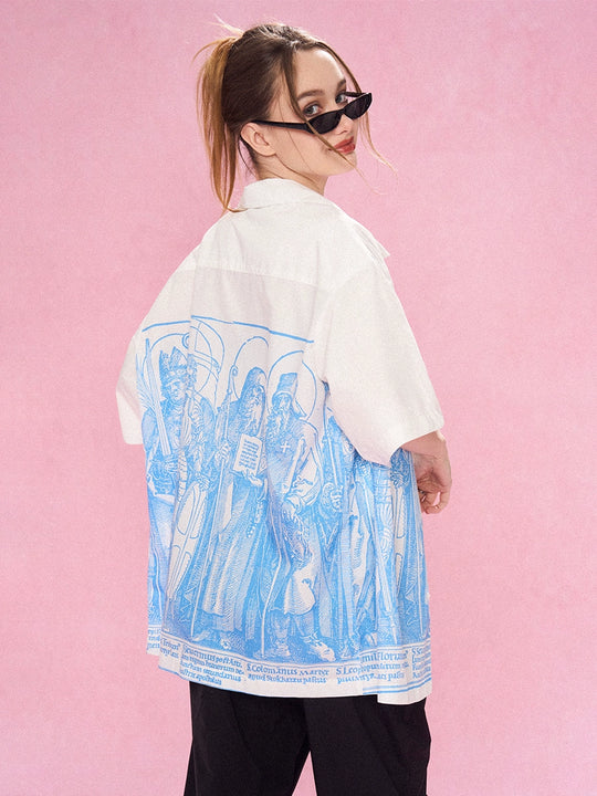 EMPTY REFERENCE Genesis Hand Painted Lines Short Sleeve Shirt