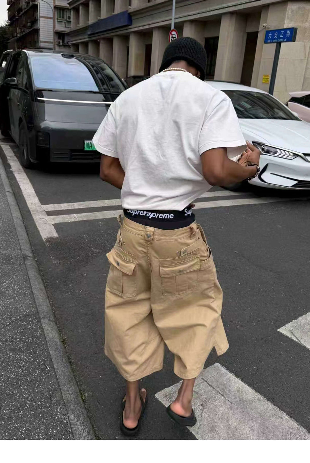 STEEPC Double Hammer Loop Button Fly Baggy Shorts | Face 3 Face