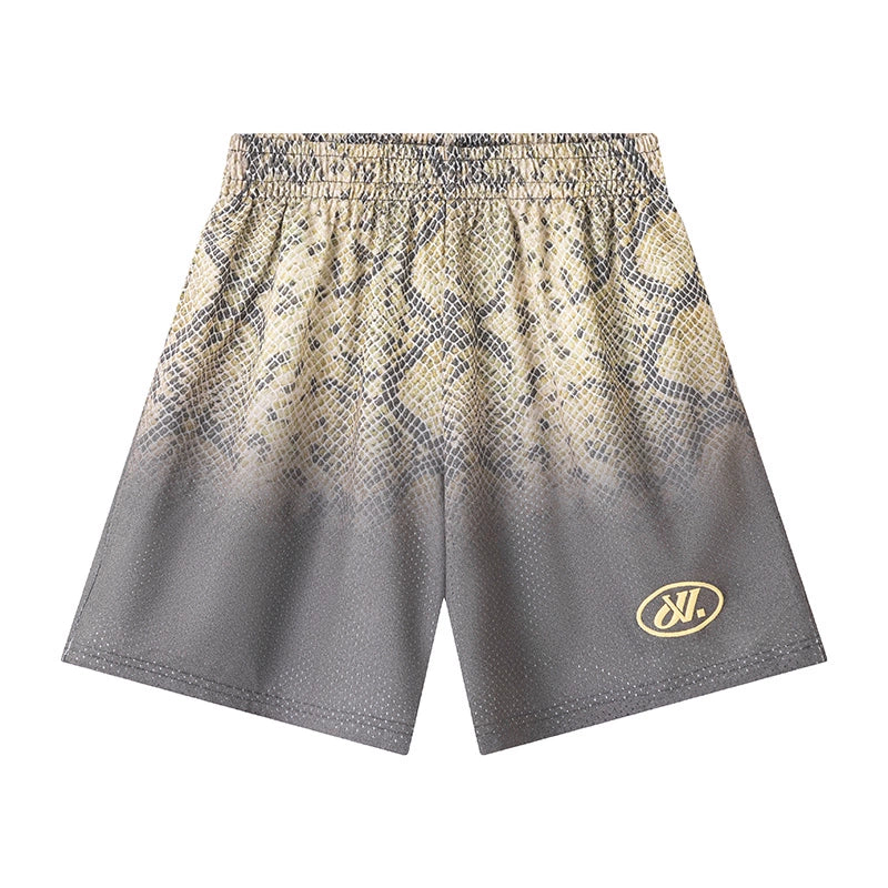JUST VIBE Gradient Snake Print Mesh Basketball Shorts | Face 3 Face