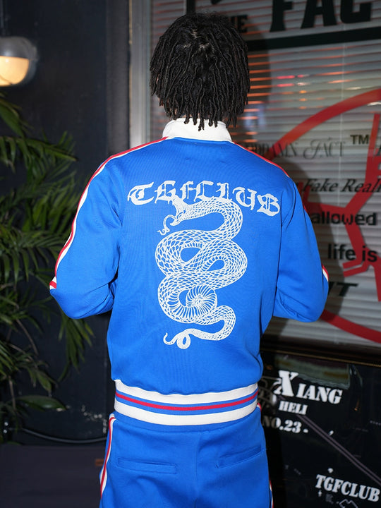 TGFCLUB Snake Design Side Stripe Track Jacket and Track Pants | Face 3 Face