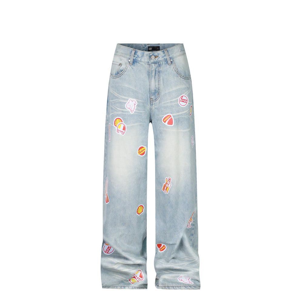 S45 Racing Stickers Washed Jeans | Face 3 Face