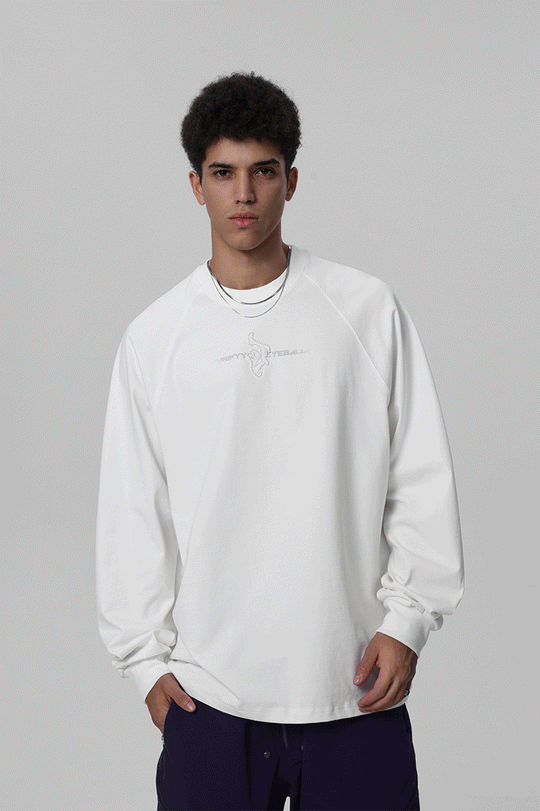 JHYQ Embroidered Beaded Logo Long Sleeved Tee