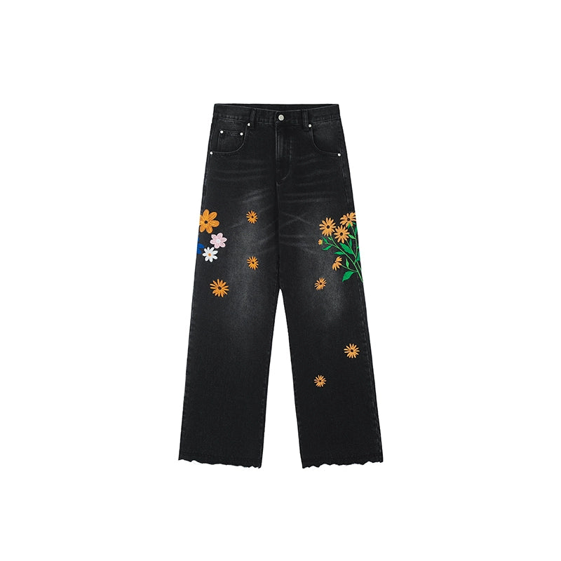 Achock Wash Floral Embroidery Jeans | Face 3 Face