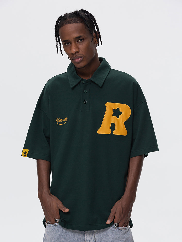 UNTILWERICH R Star Embroidery Short Sleeve Polo | Face 3 Face