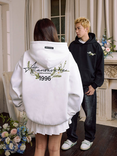 Harsh and Cruel Floral Wreath Embroidered Botanical Hoodie | Face 3 Face