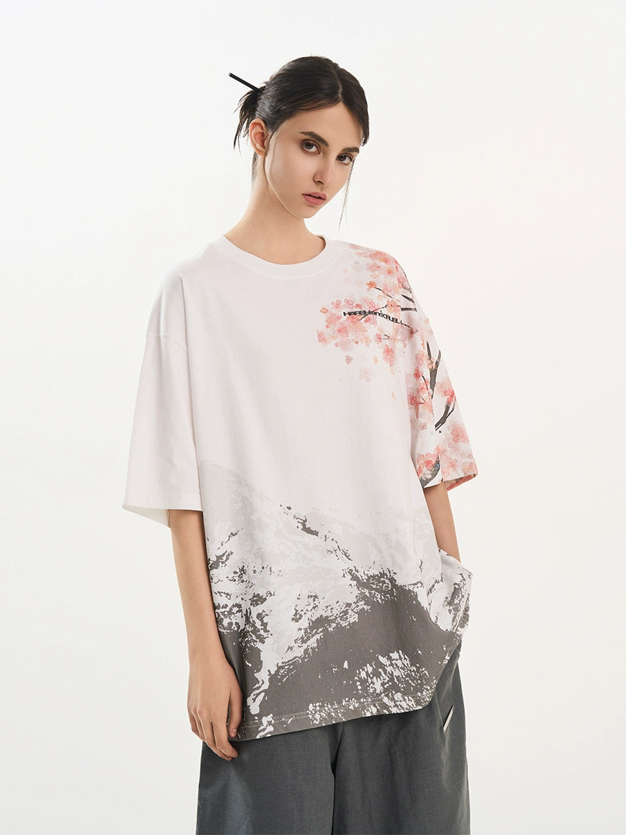 Harsh and Cruel Sakura Mountain Oversized Tee