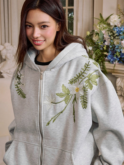 Harsh and Cruel Floral Garland Wreath Embroidered Hoodie | Face 3 Face