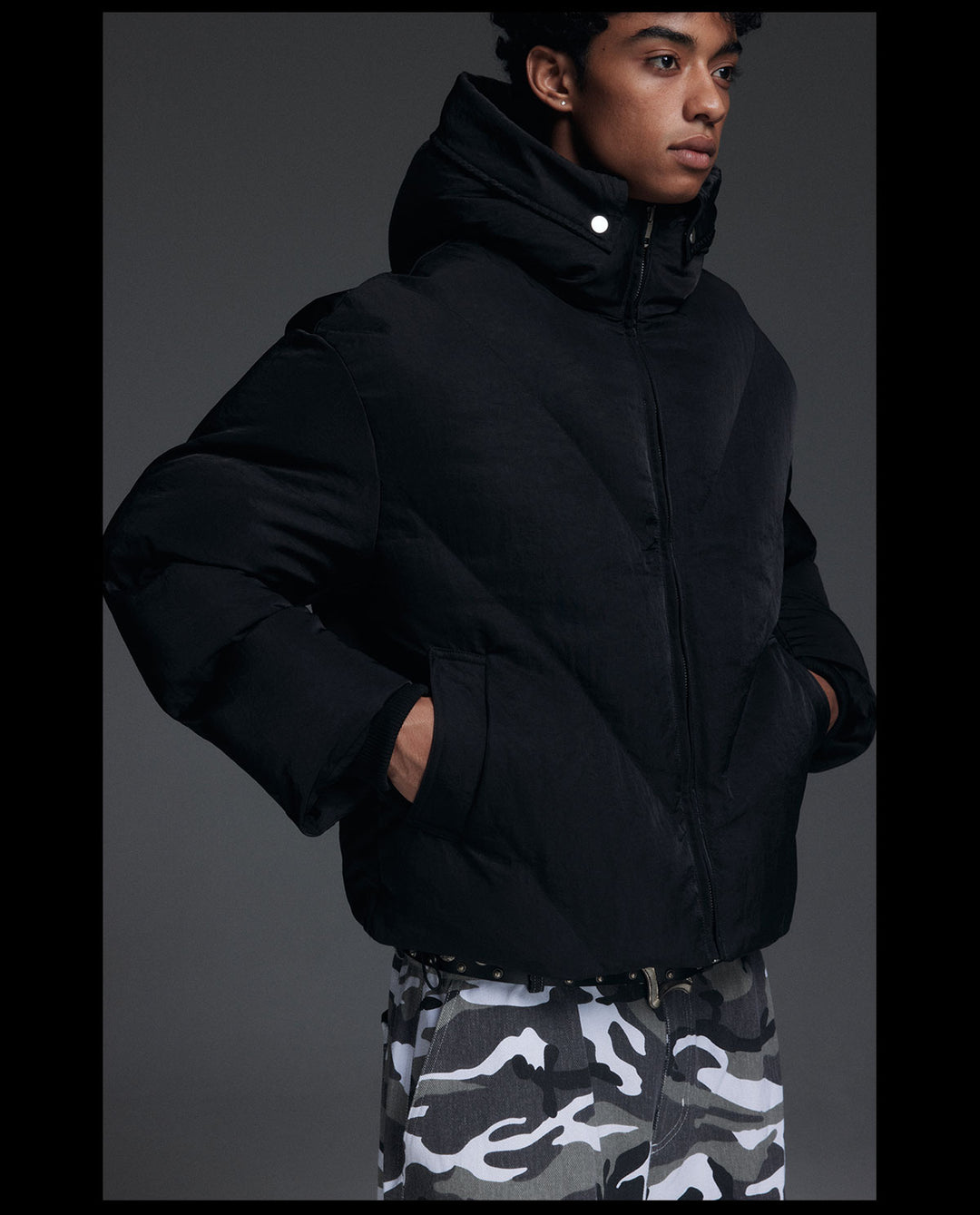 NOVACAM Hooded Short Puffer Jacket | Face 3 Face