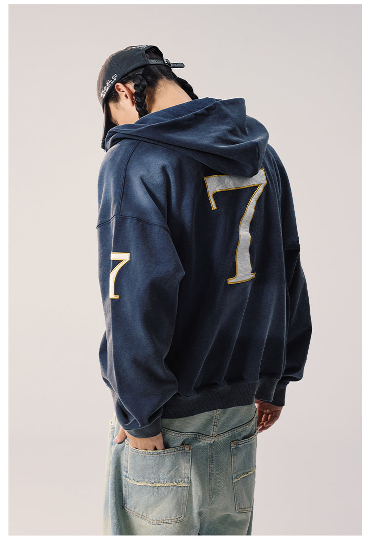 Remedy Washed Patch Embroidered Zip Up Hoodie | Face 3 Face