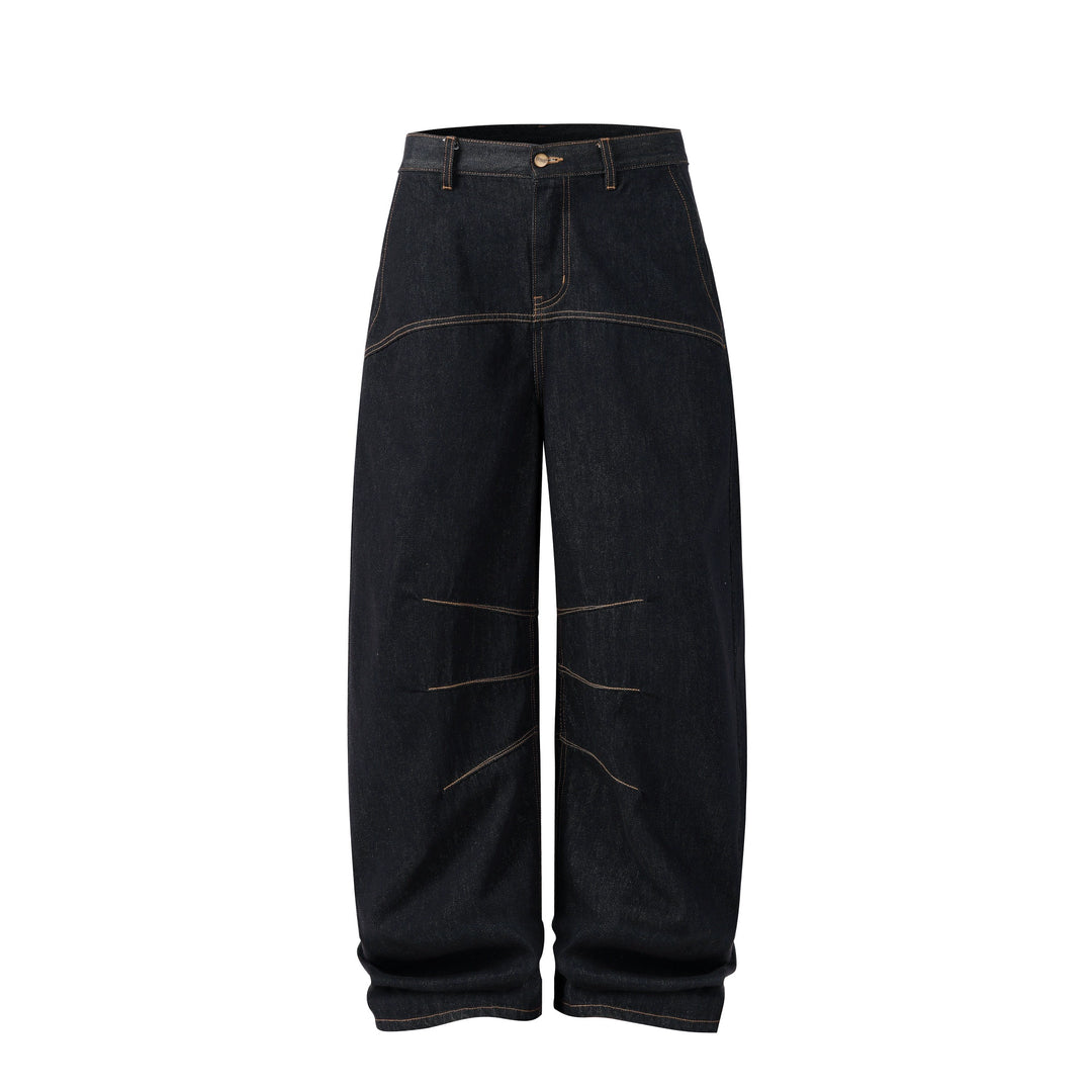 NOVACAM Yellow Stitch Baggy Jeans | Face 3 Face