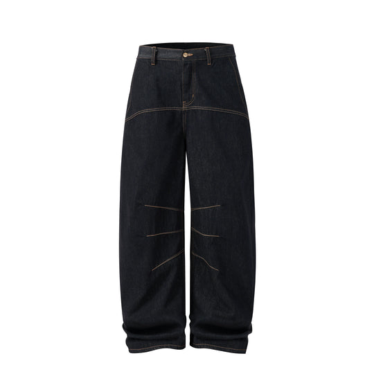 NOVACAM Yellow Stitch Baggy Jeans | Face 3 Face