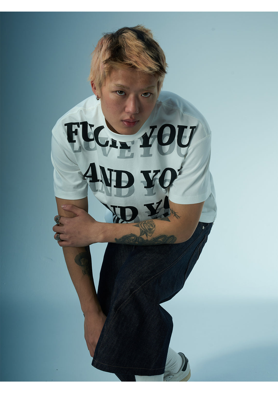 EVILKNIGHT(EK) AND YOU Letter Print Tee | Face 3 Face