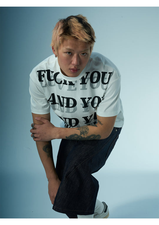 EVILKNIGHT(EK) AND YOU Letter Print Tee | Face 3 Face
