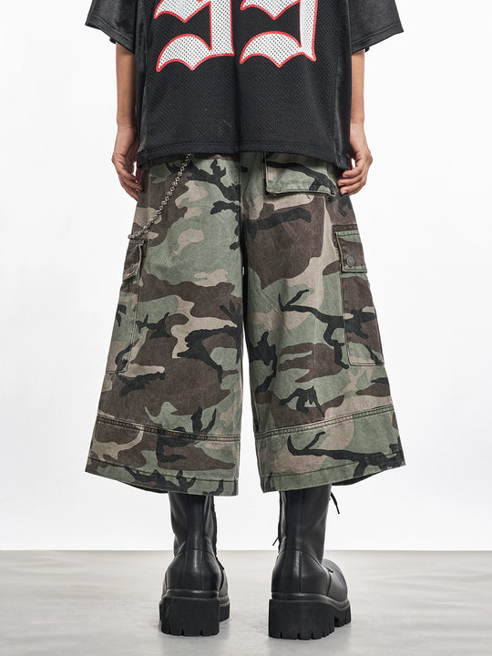 F3F Select Multi Pocket Camouflage Baggy Shorts | Face 3 Face