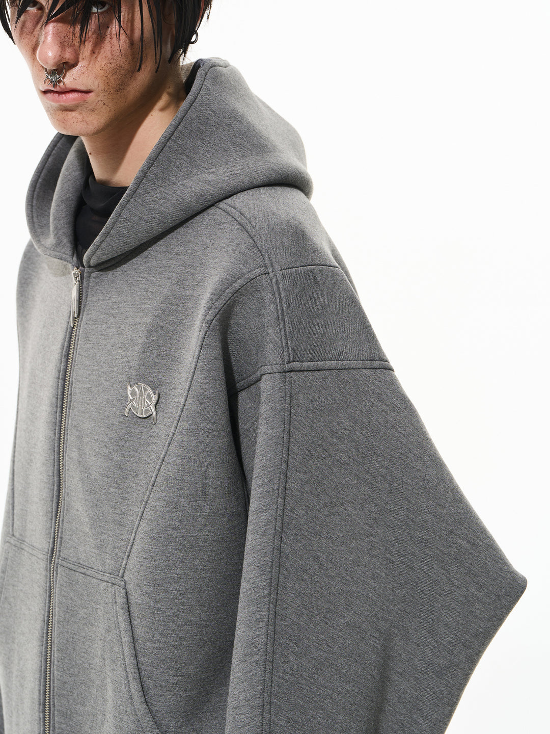 BLIND NO PLAN 3D Reconstructed Inverted Sleeves Zip-Up Hoodie | Face 3 Face