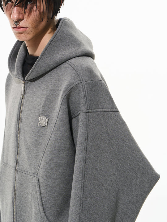 BLIND NO PLAN 3D Reconstructed Inverted Sleeves Zip-Up Hoodie | Face 3 Face