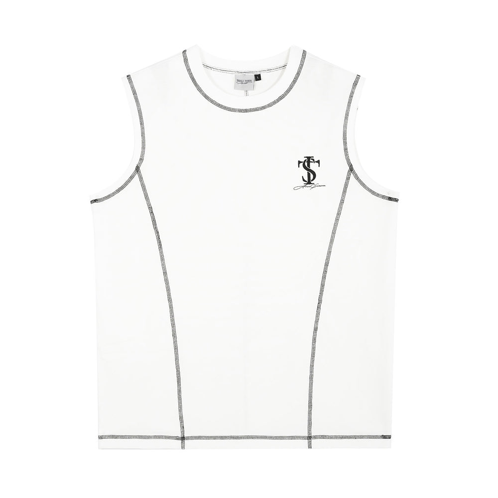 Small Town Kid Overlock Stitch Sleeveless Tee | Face 3 Face