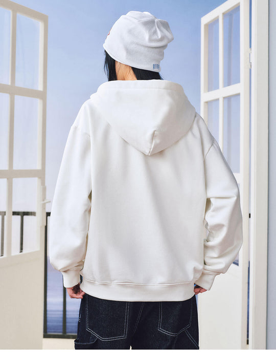 MEDM Dot Pattern Star Patch Studded Zip Up Hoodie | Face 3 Face