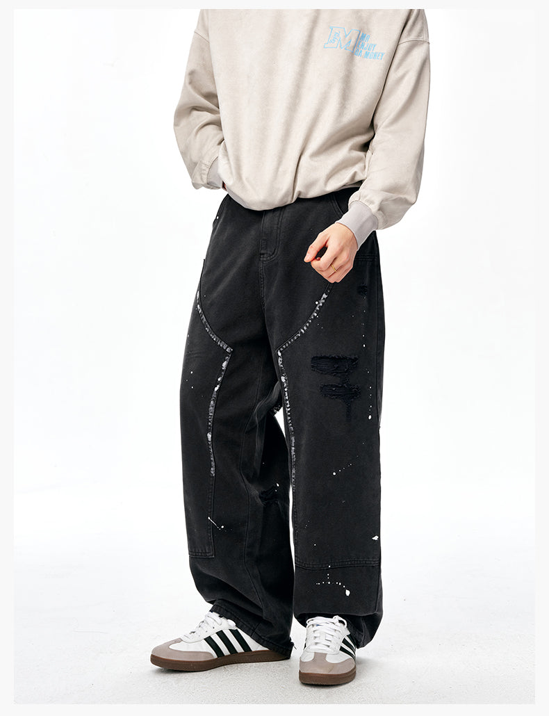 MEDM Ink Splash Double Knee Work Pants | Face 3 Face