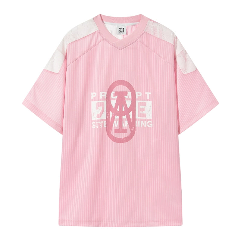BLIND NO PLAN Colorblocked sports Jersey Tee | Face 3 Face