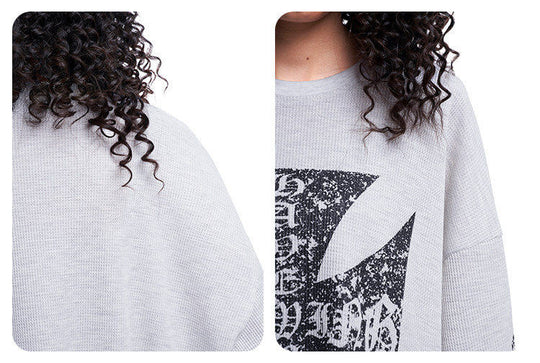 F3F Select Vintage Cross Print Waffle Long Sleeve Tee | Face 3 Face
