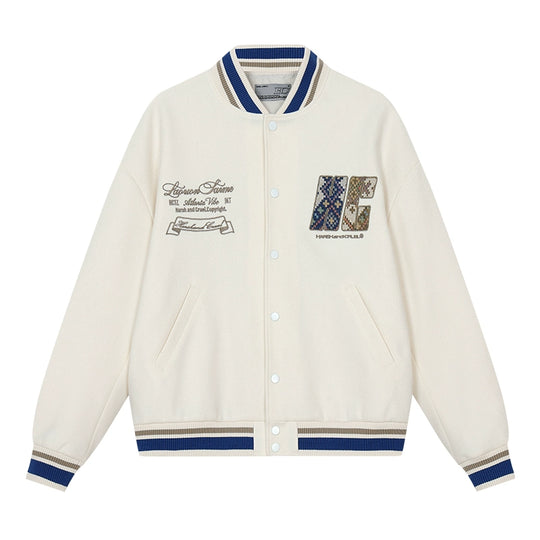 Harsh and Cruel Ethnic Pattern Patch Embroidered Varsity Jacket | Face 3 Face
