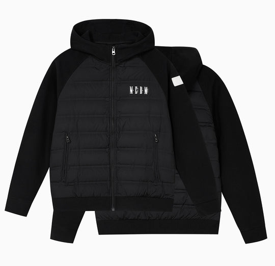 MEDM Patchwork Raglan Sleeve Lightweight Hooded Down Jacket | Face 3 Face