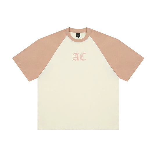 AC Logo Print Raglan Sleeve Tee | Face 3 Face