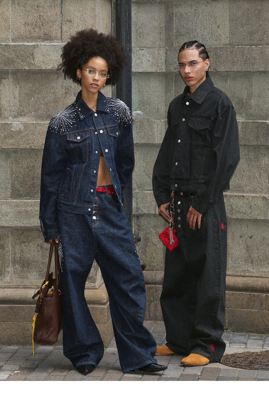 STEEPC Fireworks Rhinestone Denim Jeans | Face 3 Face