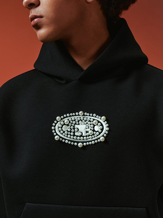 YADcrew Pearl and Embroidered Logo Puzzle Hoodie | Face 3 Face