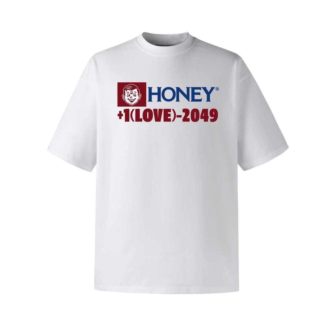 NOVACAM Love Hotline Graphic Print Short Sleeve Tee | Face 3 Face