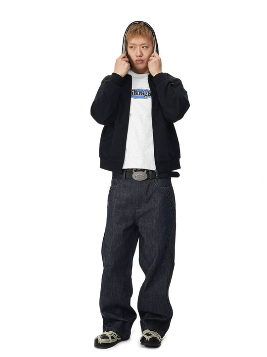 EVILKNIGHT(EK) Striped Hood Lining Zip Up Hoodie | Face 3 Face
