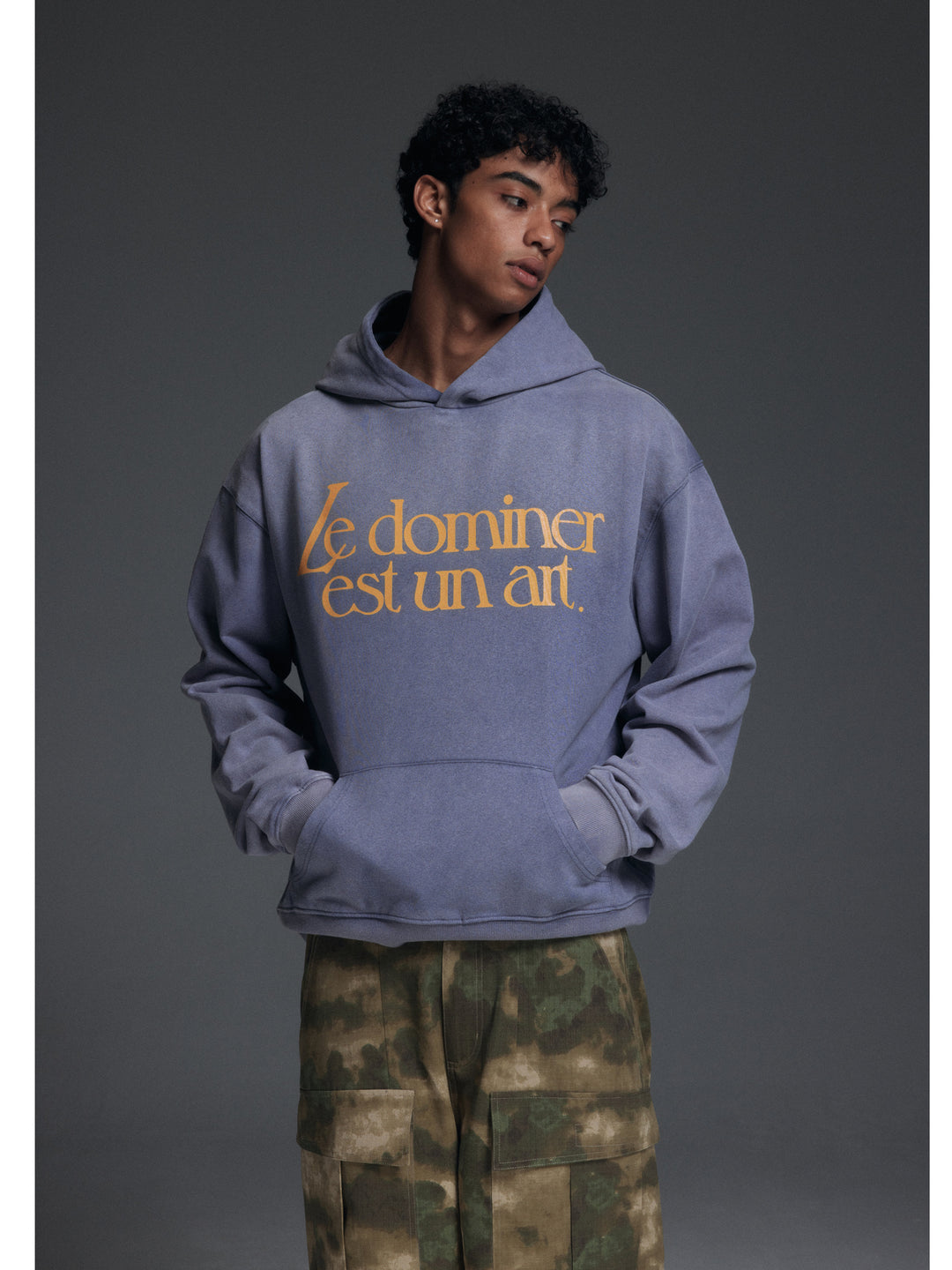 NOVACAM Washed Distressed Vintage Letters Logo Hoodie | Face 3 Face